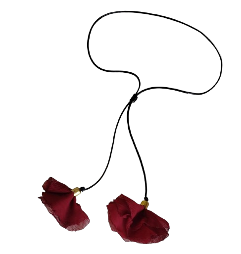 Collana componibile con fiori rosso