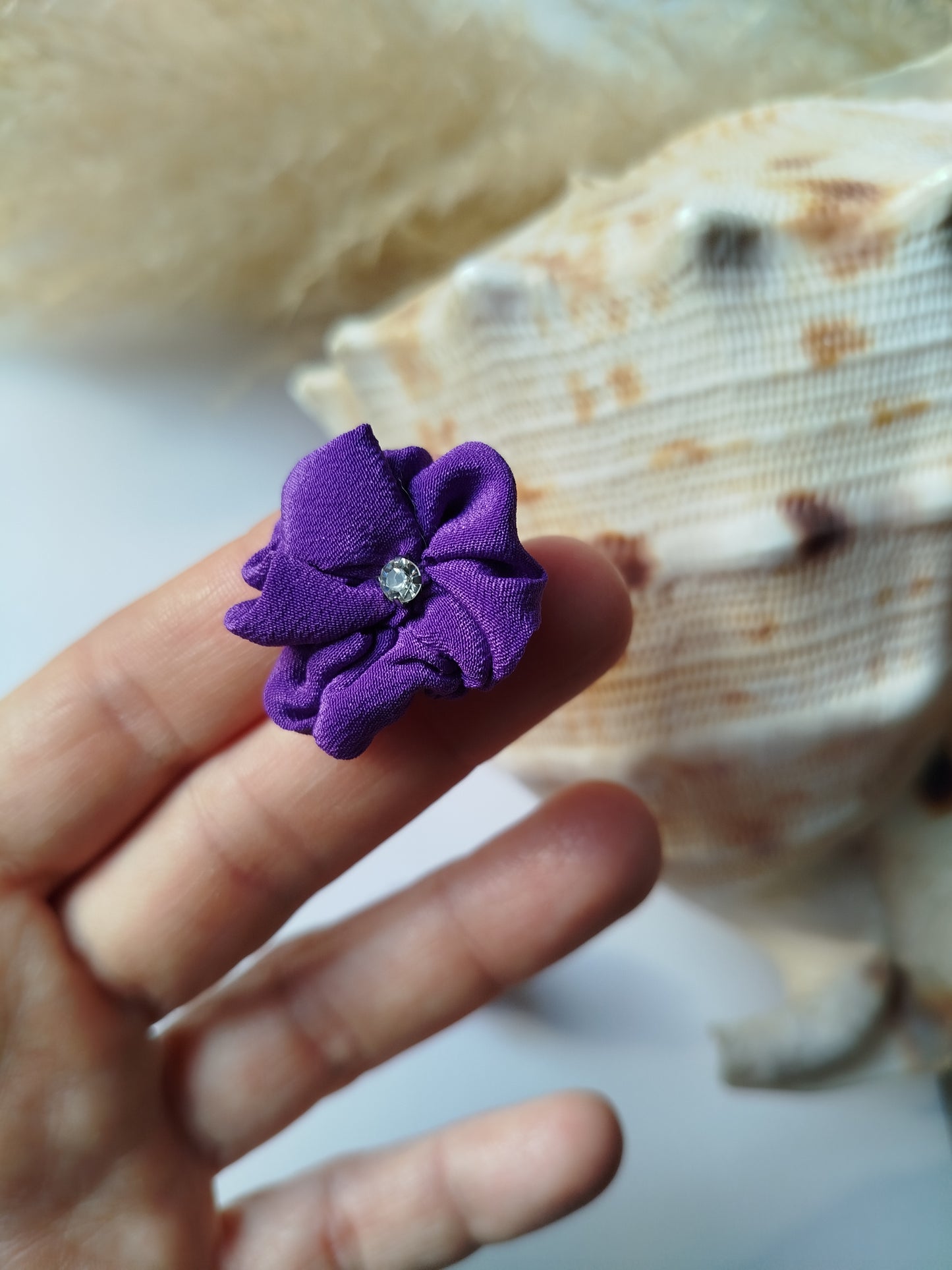 Orecchini lobo in seta viola