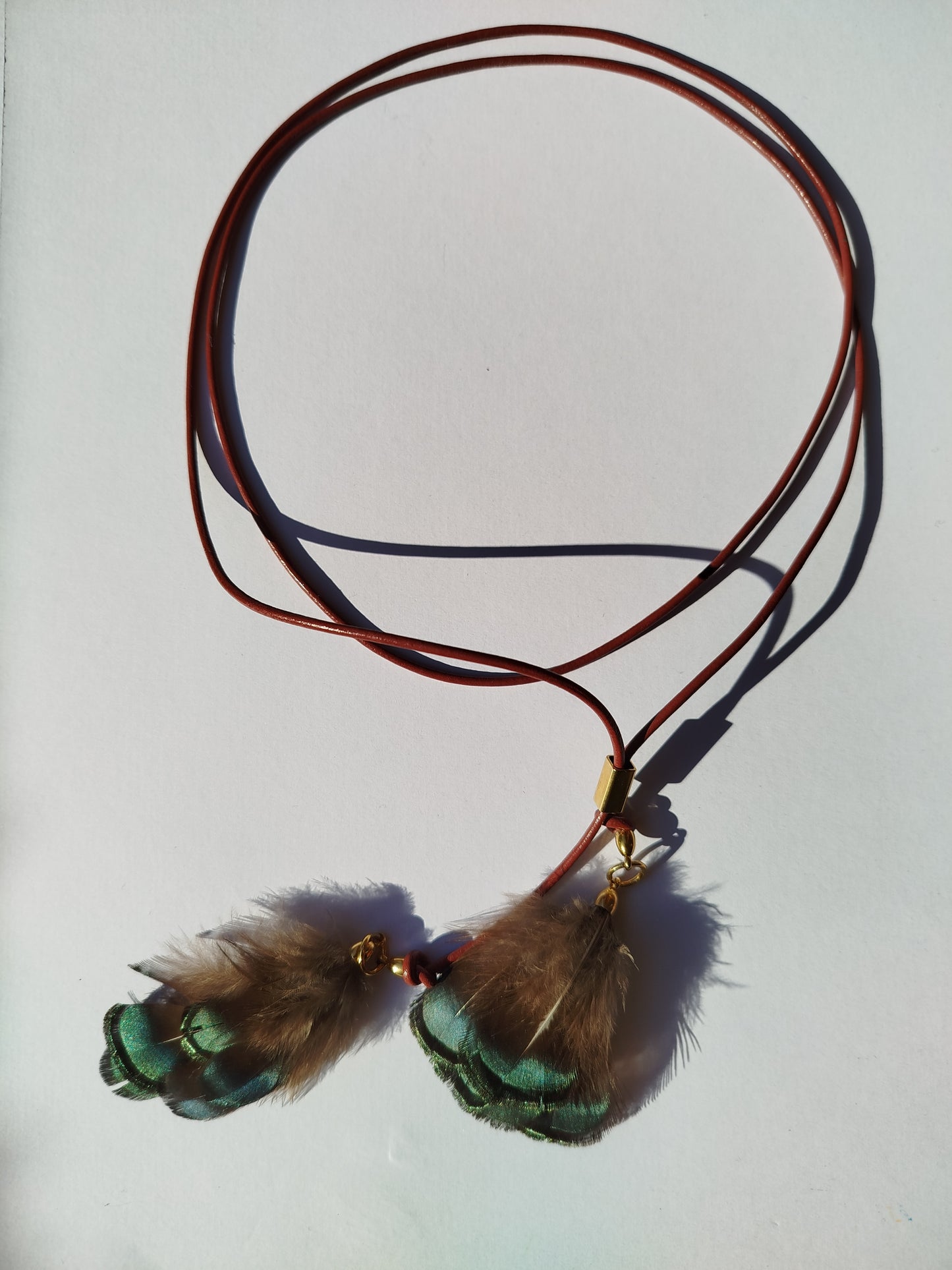 Collarino con piume smeraldo