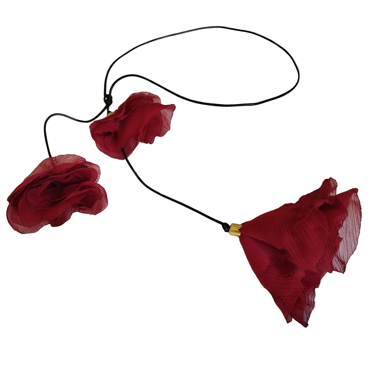 Collana componibile con fiori rosso