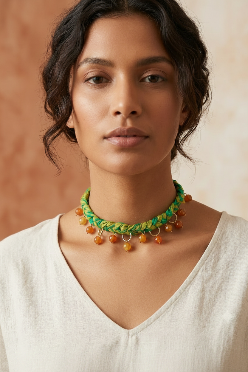 Agata Green Choker