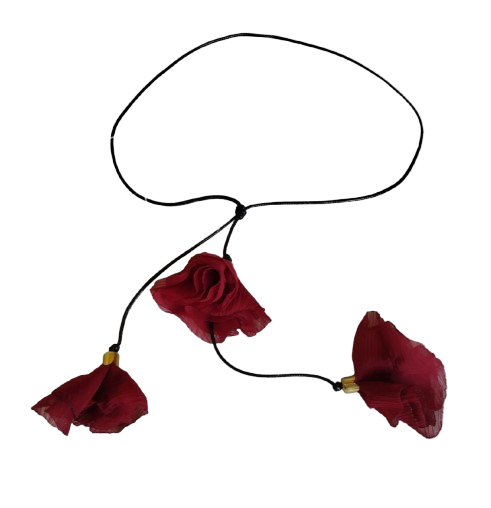 Collana componibile con fiori rosso