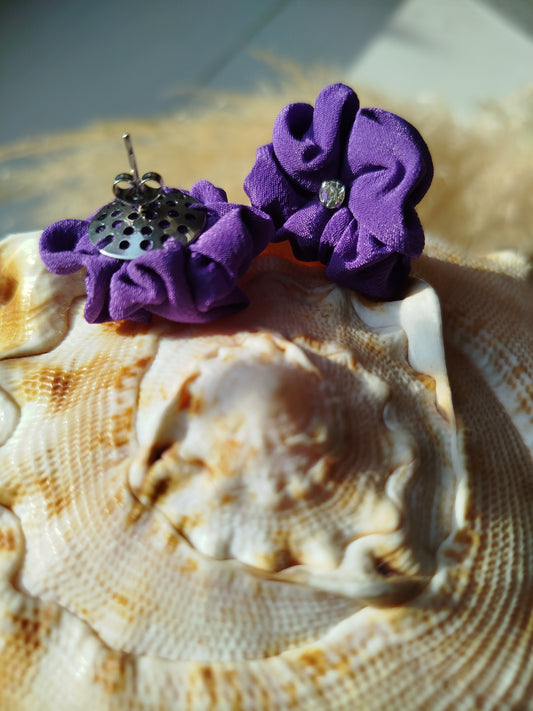 Orecchini lobo in seta viola